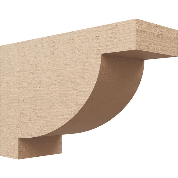 Ekena Millwork Classic Series 3 6 in. x 18 in. x 12 in. Alpine Rough Cedar Woodgrain Timberthane Polyurethane Corbel in Primed Tan