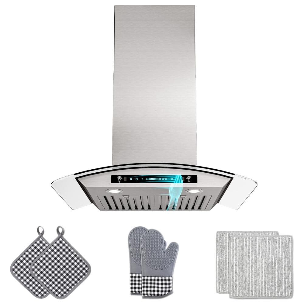36 in. 300 CFM Ducted Wall Mount Downdraft System in Stainless Steel with Tempered Glass Touch and Remote Control price history on PriceWatchPro