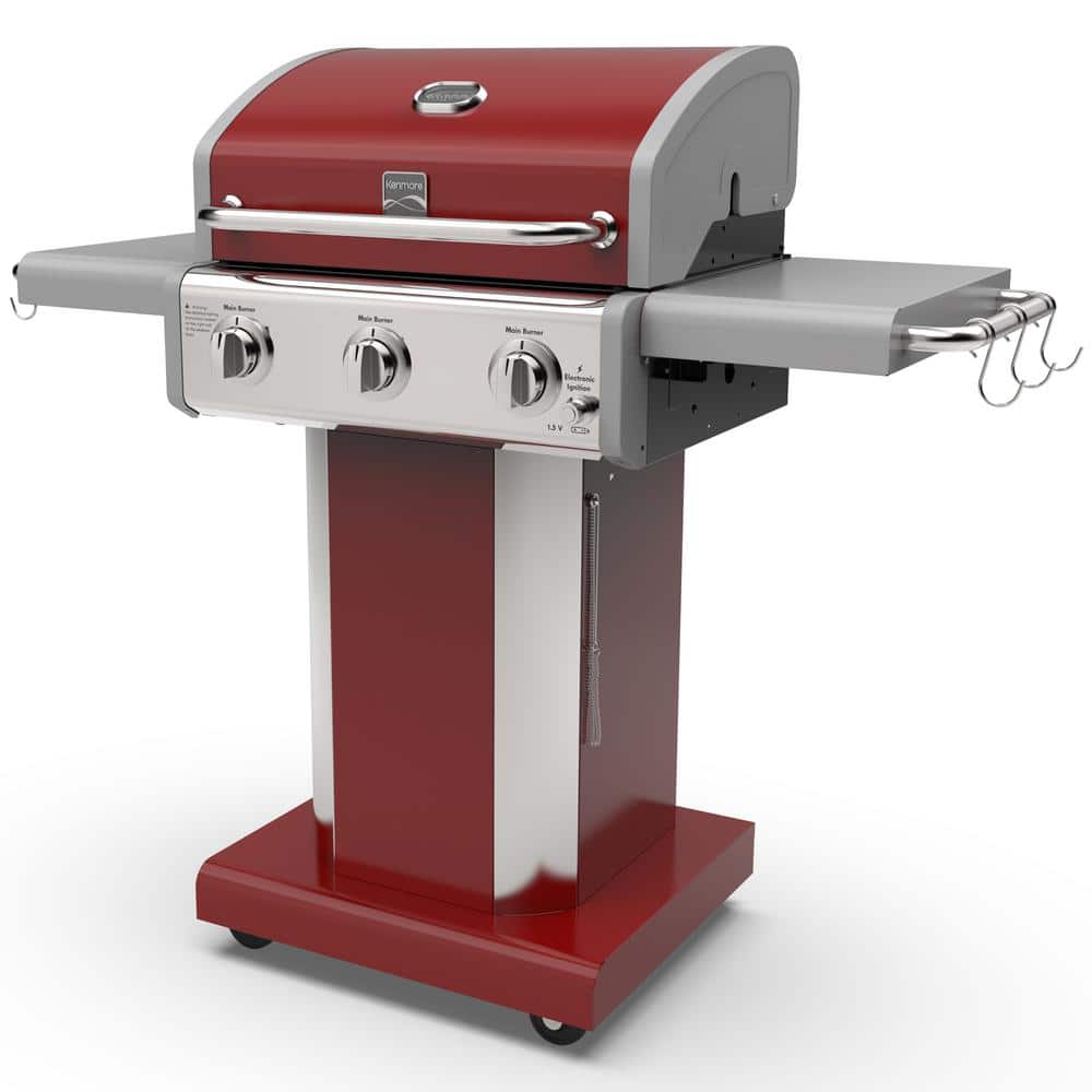 KENMORE Burner Pedestal Propane gas Grill with Foldable Side