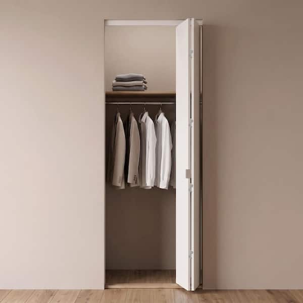 30 in. x 80 in. Smooth Flush Primed Solid Core MDF Interior Closet Bi-Fold Door with Matching Trim