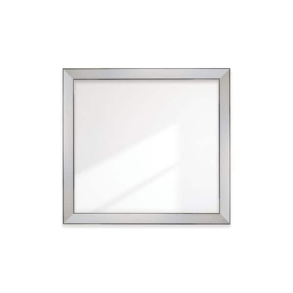 BrandtWorks Mod Euro Silver Wide Framed Wall Mirror 40 in. W x 43 in. H