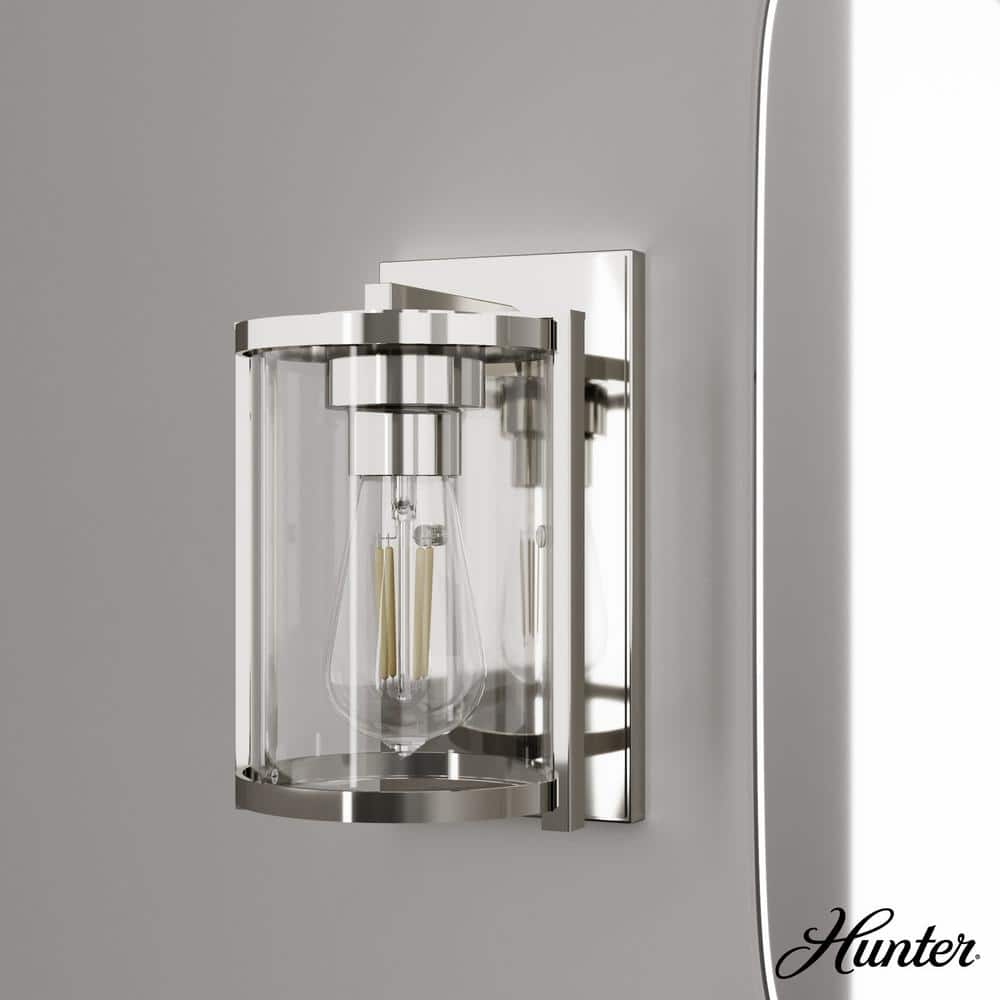 Polished Nickel Dimmable Art Deco Wall Sconce