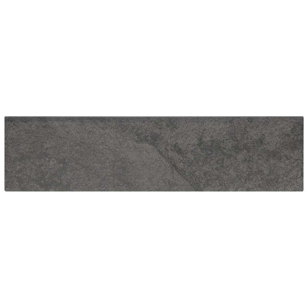 Daltile Cascade Ridge Slate Gray 3 in. x 12 in. Matte Glazed Ceramic Bullnose Tile Trim (5.1854 sq. ft./Case), Grey