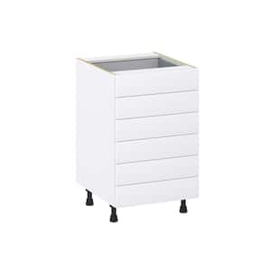 Wallace Painted Warm White Shaker Assembled Base Kitchen Cabinet with 6 Drawer (21 in. W X 34.5 in. H X 24 in. D)