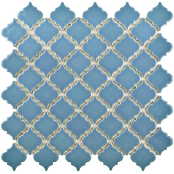 Merola Tile Hudson Tangier Light Blue 6 in. x 6 in. Porcelain Mosaic Take Home Tile Sample