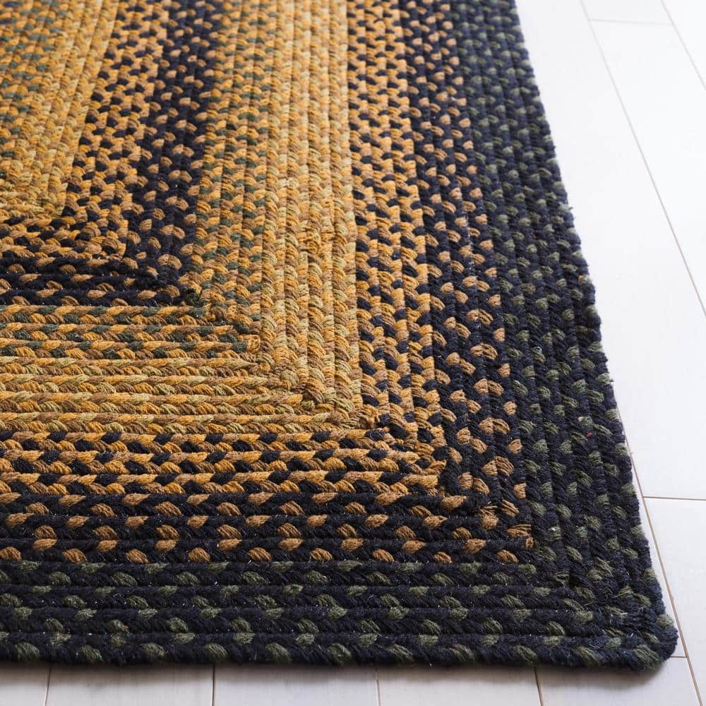 Handmade Gold and Sage Braided Cotton Area Rug, 4' x 6'