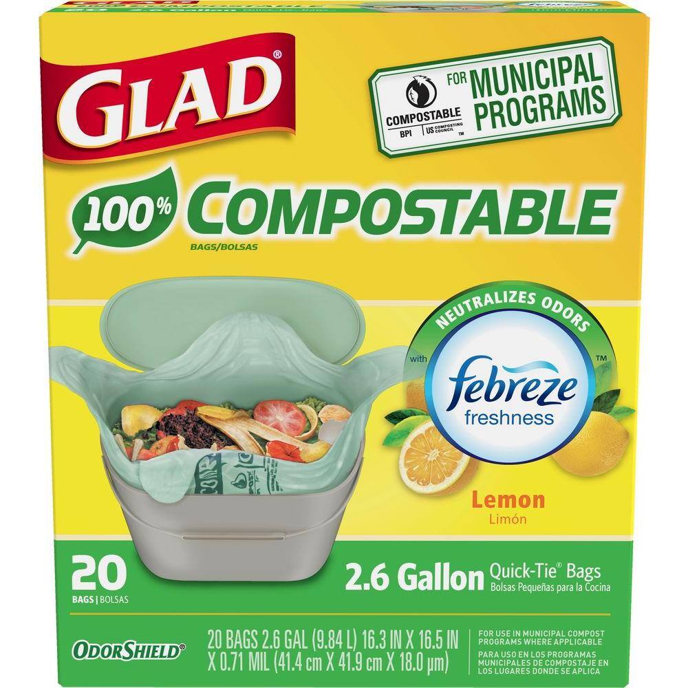 Reli. Eco-Friendly Compostable 30-33 Gallon Biodegradable Trash Bags (80  Bags) 30 Gallon Compostable Trash Bags (Green) 