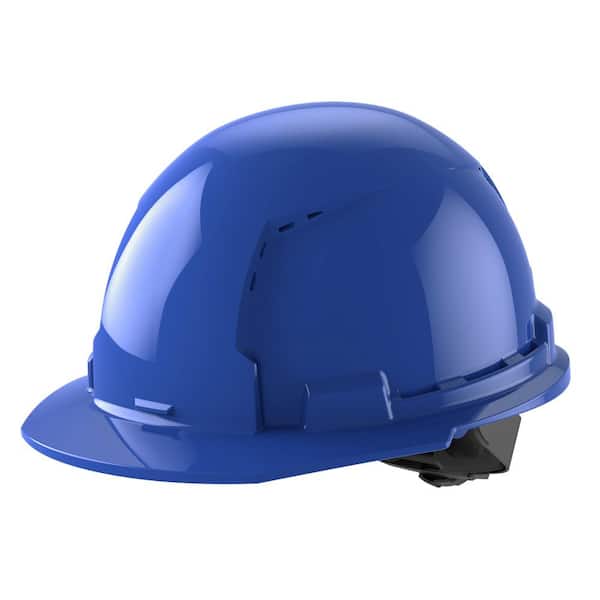 BOLT Blue Type 1 Class C Front Brim Vented Hard Hat with 4 Point Ratcheting Suspension