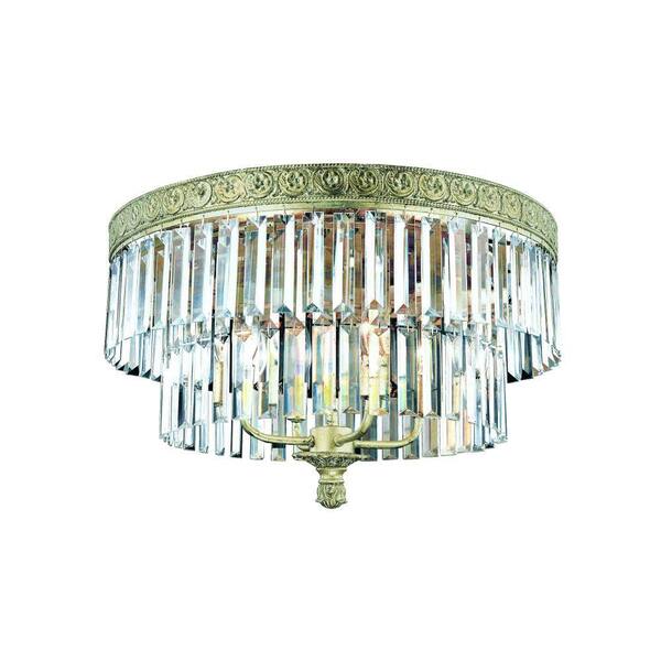 Eurofase Clairemont Collection 4-Light Flush Mount Artisan Gold Light-DISCONTNUED -DISCONTINUED