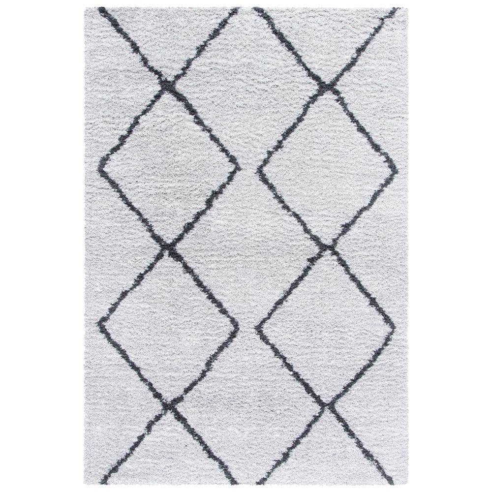 August Shag 8 ft. x 10 ft. Ivory/Gray Diamond Geometric Area Rug price history on PriceWatchPro