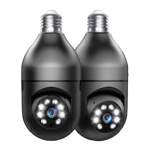 5G WiFi 2K Light Socket Security Camera, Screw-in Bulb, Motion Detection, Siren Alarm, 2-Way Audio, Color Night Vision