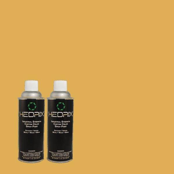 Hedrix 11 oz. Match of 2A8-5 Golden Moss Semi-Gloss Custom Spray Paint (2-Pack)