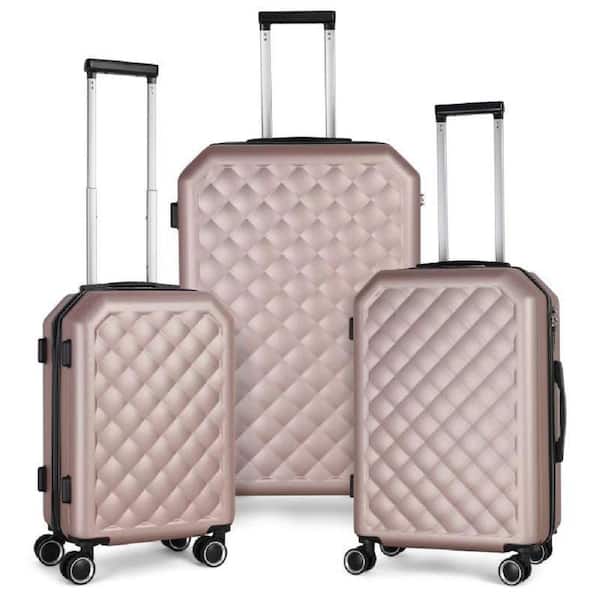 HIKOLAYAE Big Cottonwood Nested Hardside Luggage Set in Elegant Rosegold, 3 Piece - TSA Compliant