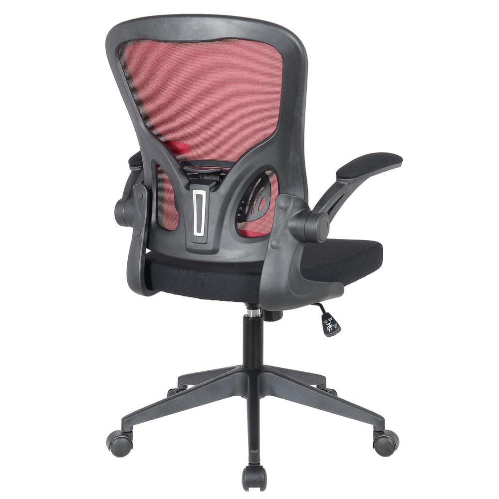Newton 25" Red Mesh Swivel Office Chair with Adjustable Arms