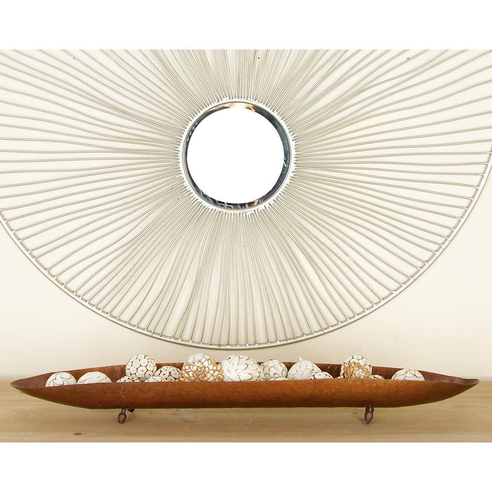 Brown Hammered Metal Decorative Trays, Set of 2
