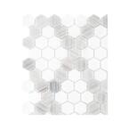 Jeffrey Court Take Home Tile Sample - Diamond Pattern White 4 in. x 4 ...