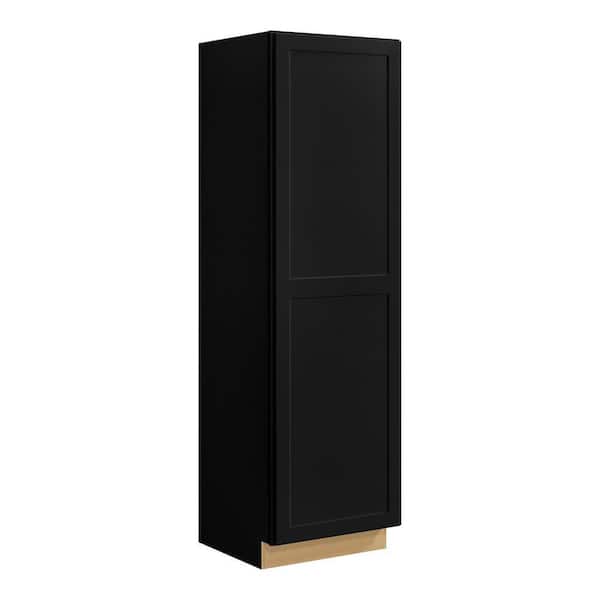 Avondale 24 in. W x 84 in. H x 24 in. D Ready To Assemble Plywood Shaker Utility Pantry Cabinet in Raven Black