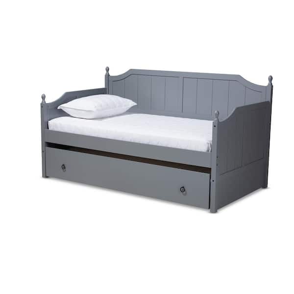 Baxton Studio Millie Gray Twin Daybed with Trundle