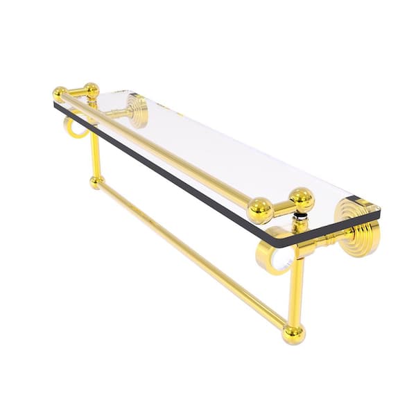 Allied Brass Pacific Grove Polished Brass 1-Tier Brass Wall Mount Bathroom Shelf Allied Brass Pacific Grove Polished Brass 1-Tier Brass Wall Mount Bathroom Shelf