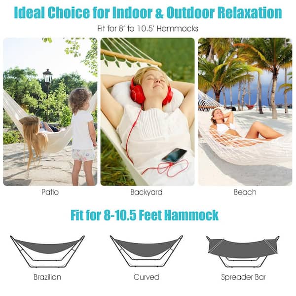 9.5 ft. 2-Person Metal Hammock Stand with Carrying Bag in Black