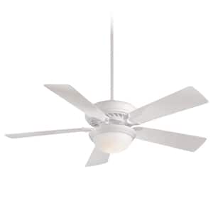Supra 52 in. LED Indoor White Ceiling Fan with Light and Remote Control