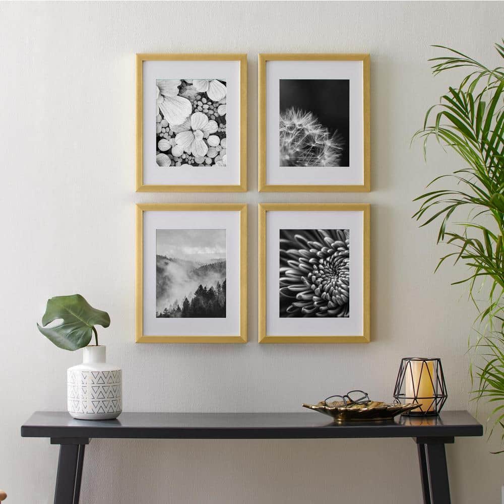 StyleWell 16 x 20 Matted to 8 x 10 Gold Gallery Wall Picture Frame (Set  of 4) H5-PH-1160 - The Home Depot