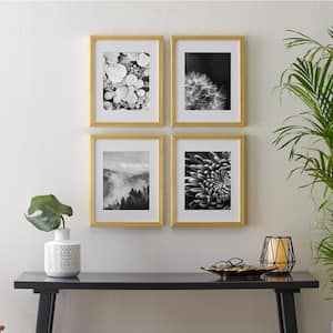 ONE WALL Tempered Glass 9 PCS 8x8 Picture Frame with Mats for 5x5
