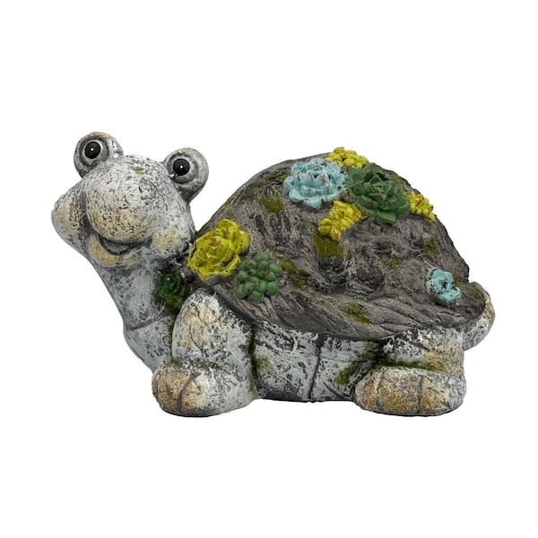Unbranded Turtle Statue w/ Succulents-Resin 16 in.