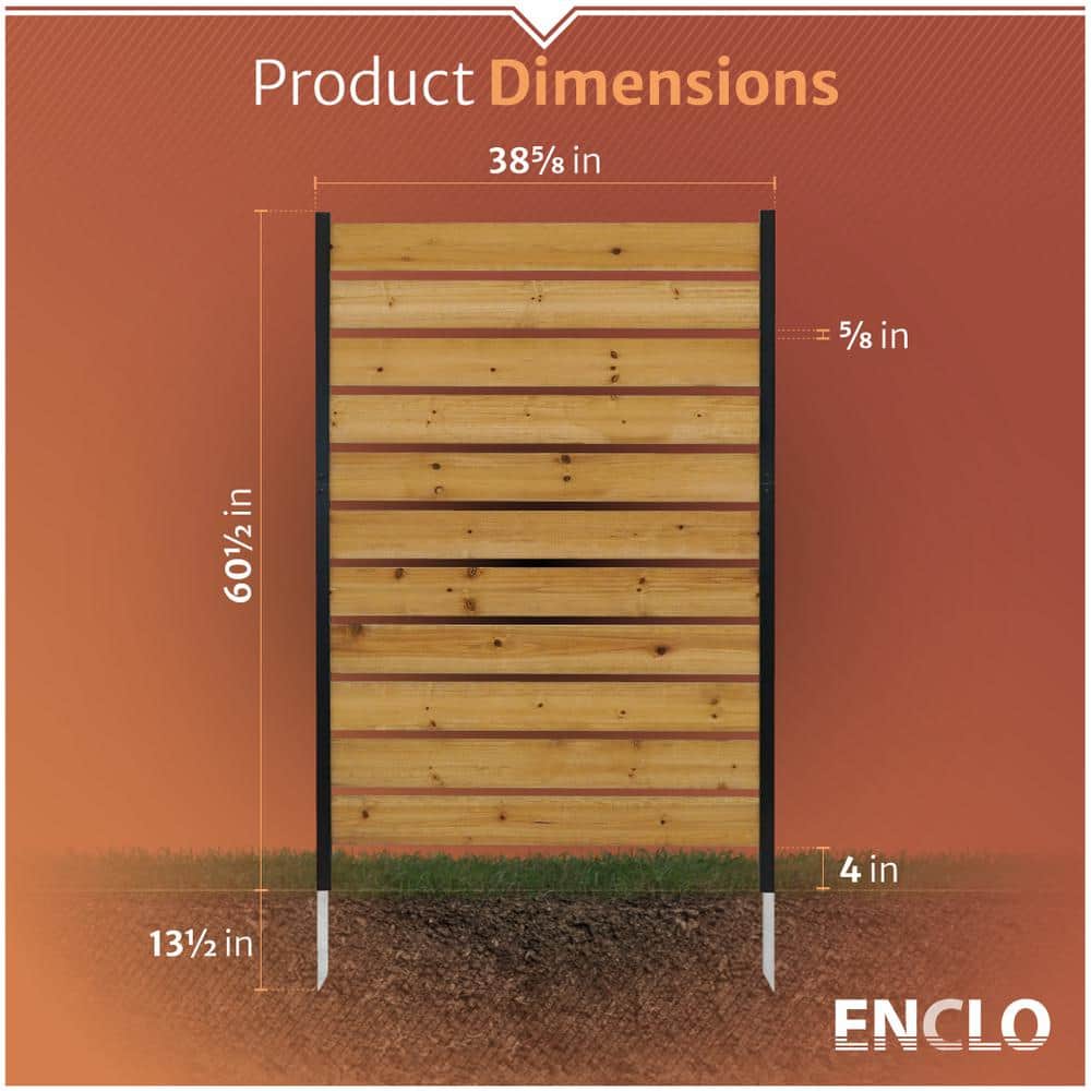Concord 5ft x 3.2ft Cedar Wood Privacy Screen with Aluminum Posts