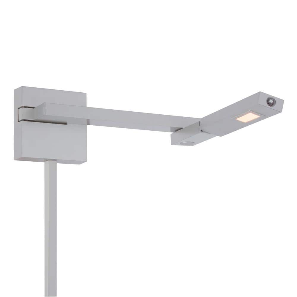Titanium Silver LED Swing Arm Outdoor Light with Dimmer