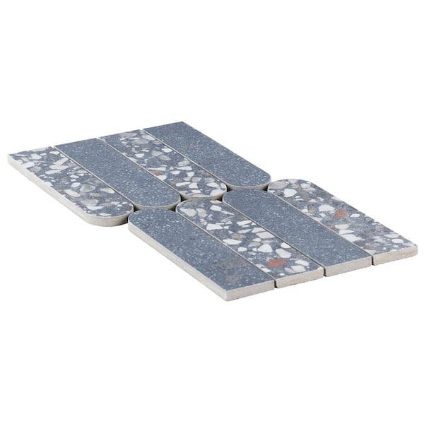 Ivy Hill Tile Bryant Fin Blue 3.93 in. x 0.39 in. Matte Porcelain