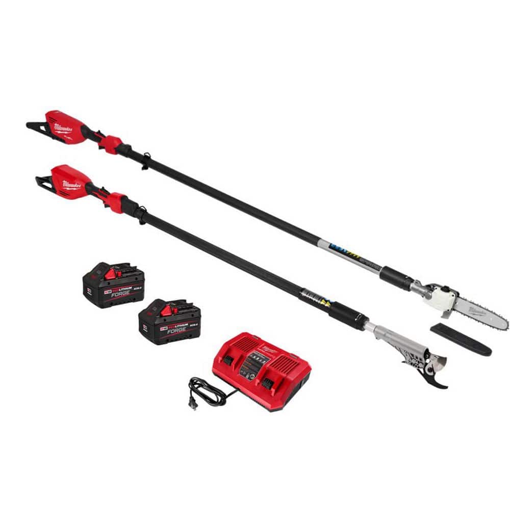M18 FUEL 10 in. 18V Brushless Electric Cordless Telescoping Pole Saw w/ Pole Pruning Shears, (2) 8.0 Ah Battery, Charger price history on PriceWatchPro
