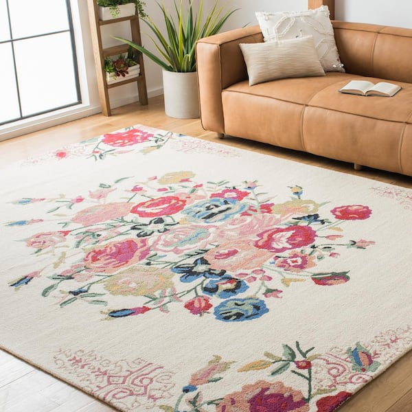 Blossom Pink/Ivory 9 ft. x 12 ft. Floral Area Rug