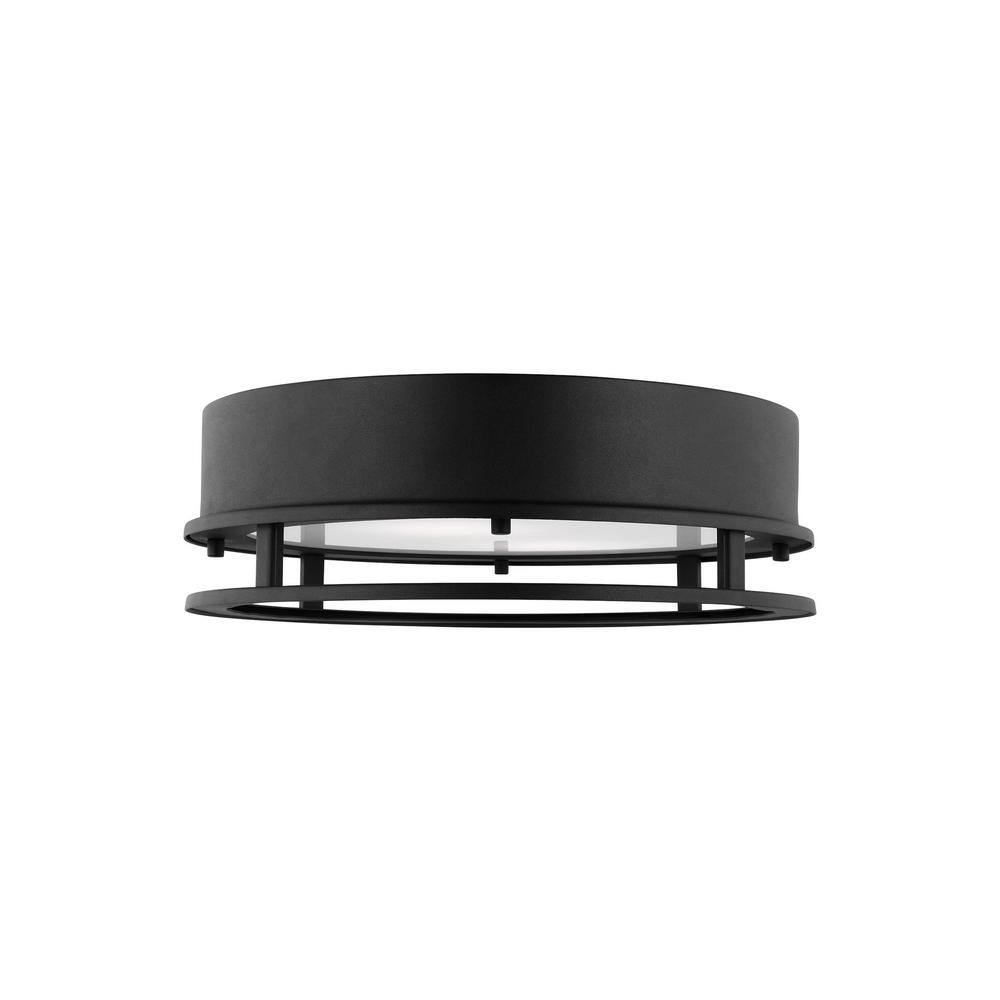 Generation Lighting Union 2Light Black LED Outdoor Flush Mount Light 7845893S12 The Home Depot