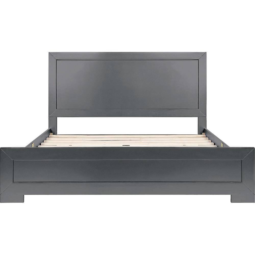 Oxford Charcoal Queen Size Upholstered Wood Platform Bed