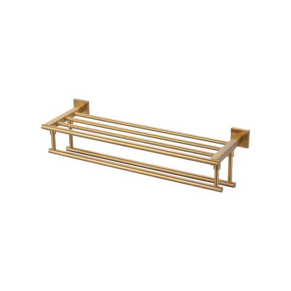 24 in. Wall Mounted Double Towel Bar in Brushed Gold