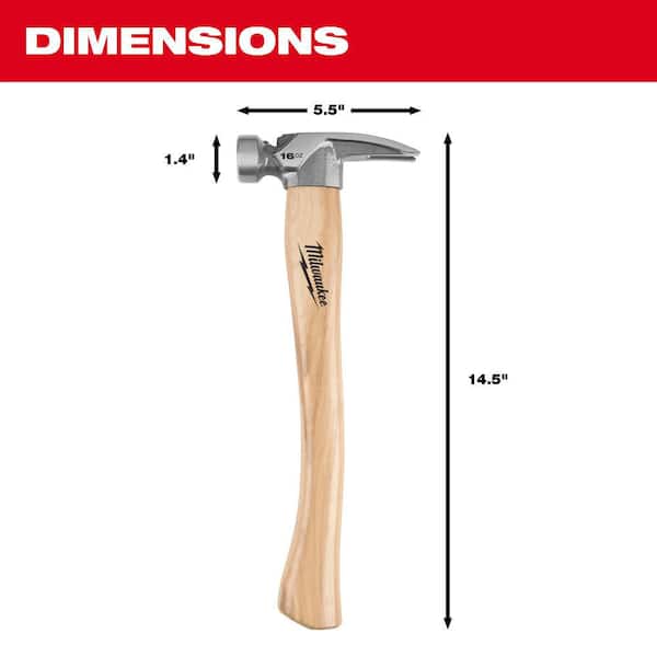 Milwaukee 16 oz. Smooth Face Hickory Handle Hammer 48-22-9517