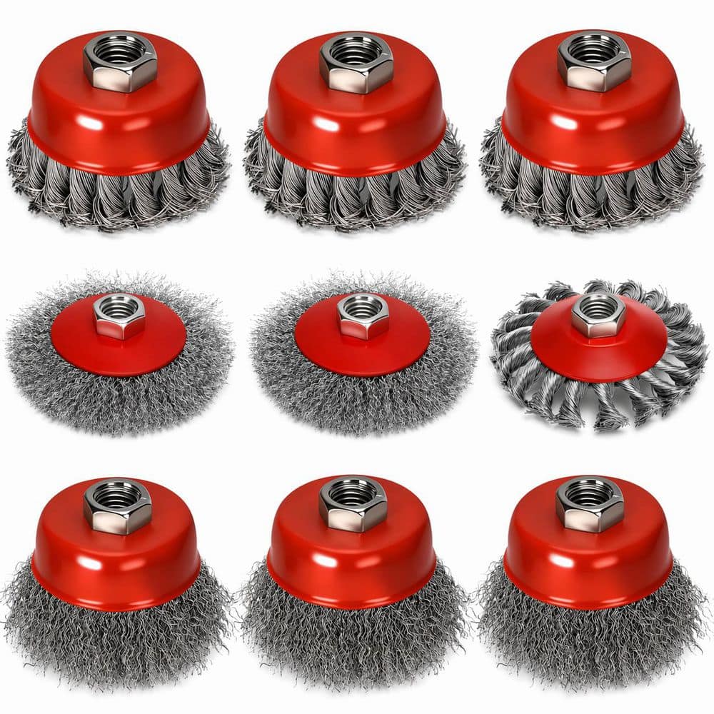 9pcs Wire Wheel Brush Set for Angle Grinder 4-1/2 Inch 5/8-11 Arbor Rust Removal Paint Stripping Weld Cleaning price history on PriceWatchPro
