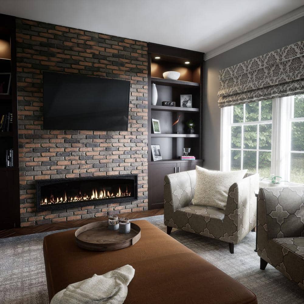 Alamo Aged Brick Faux Brick Panel, 46.875"W x 27"H