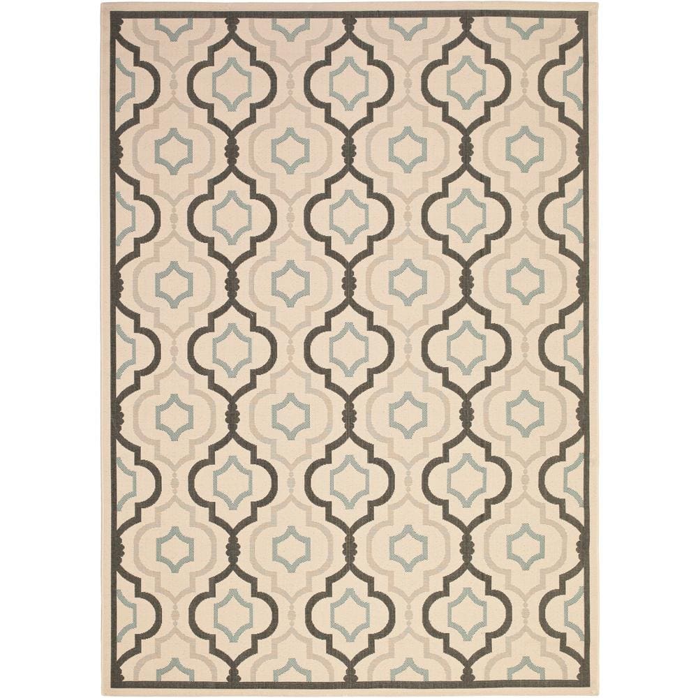Easy-Care Gray Synthetic 9' x 12' Reversible Area Rug