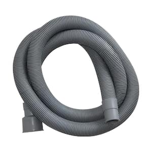 3/4 in. x 10 ft. Grey Corrugated Washing Machine Drain Hose Flexible Dishwasher Drain Hose with Accessories (2-Pack)