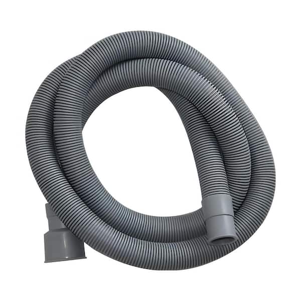 Wellco 3/4 in. x 13 ft. Grey Universal Corrugated Washing Machine Drain Hose Flexible Dishwasher Drain Hose with Accessories