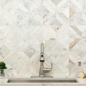 Arabescato Venato White 12 in. x 12 in. x 10mm Honed Mosaic Marble Floor and Wall Tile (10 sq. ft./Case)