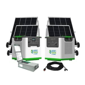 Lithium 3600W Continuous / 7200W Peak Solar Generator with 3600W Lithium Pod, 4 100W Solar Panels and Transfer Switch