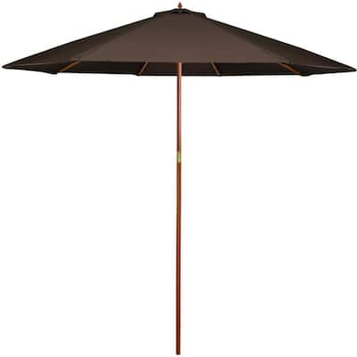 Olive-green umbrella with rust-red dots and handle made of chestnut wood –  Michael Jondral