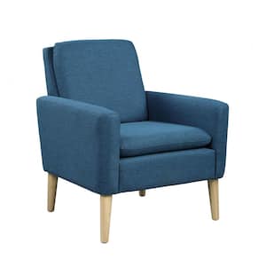 29 in. Wide Blue Modern Linen Accent Single Armchair
