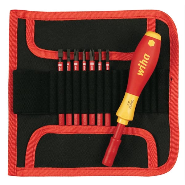 Insulated SlimLine Multi-Bit Blade Screwdriver Set (8-Piece)