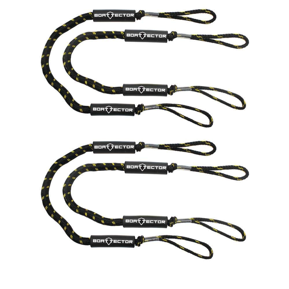 BoatTector Bungee Dock Line Value 4-Pack - 4', Black/Gold price history on PriceWatchPro