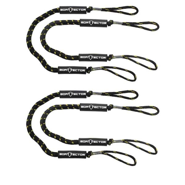 Extreme Max BoatTector Bungee Dock Line Value 4-Pack - 4', Black/Gold