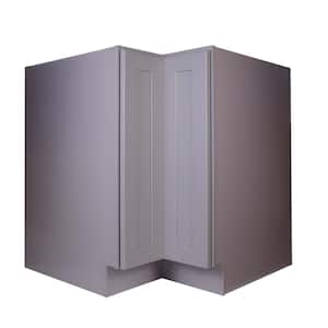 Bremen 33 in. W x 24 in. D x 34.5 in. H Gray Plywood Assembled Lazy Susan Base Kitchen Cabinet with Soft Close